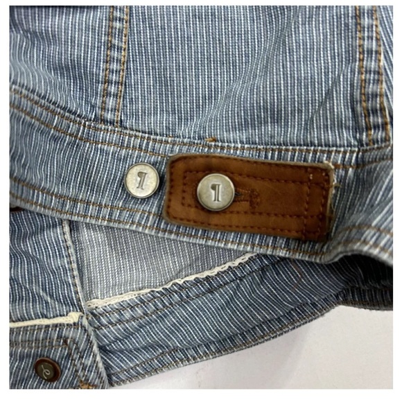 Anthropologie Pilcro Denim Jacket Womens Lightwash Pin Stripe Downtown Girl - Picture 3 of 5